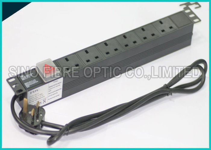 Power Distribution Unit 6 Way Uk Socket 19 Horizontal Rack Pdu C14 Plug
