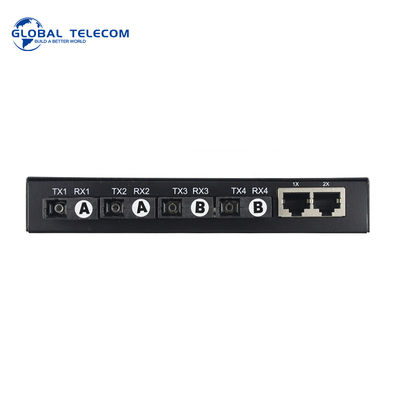 4port Fiber Media Converter , 2RJ45 Ethernet Optical Transceiver 10/100/1000M