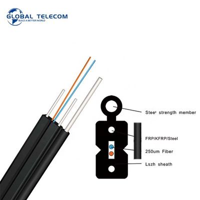 2 Core FTTH Drop Fiber Optic Cable , Outdoor FTTH Drop Cable G657A1 G657a2 Fiber G657A4
