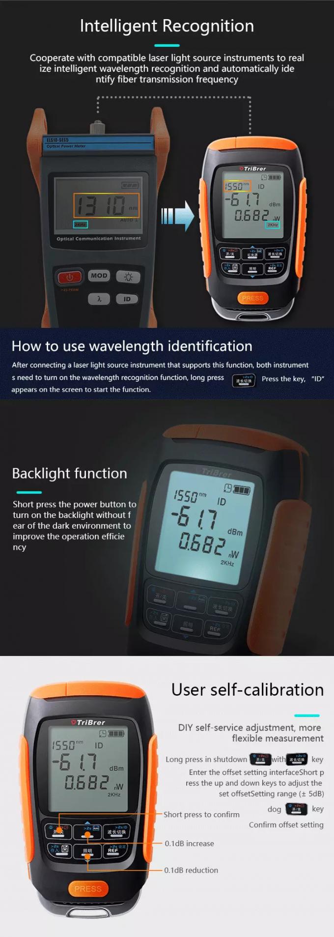 TriBrer APM50 Mini Optical Power Meter OPM FTTH Multifunction